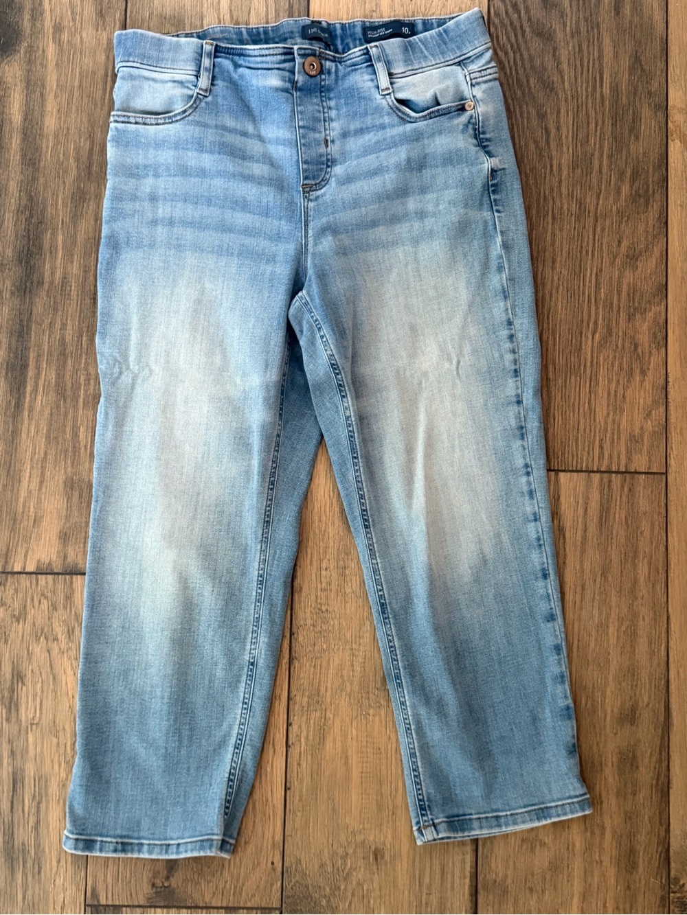 J. Jill Light Blue High Rise Straight Leg Crop Jeans sz 10P like New